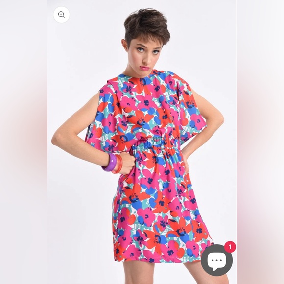 Lili Sidonio‎ Women's XSmall floral mini dress with open back - Picture 2 of 7